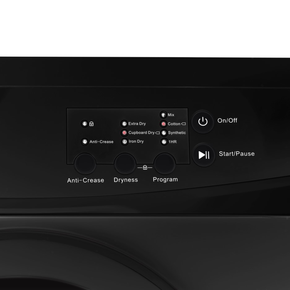 electriQ Freestanding 7kg Vented Tumble Dryer Black Eiqtd7black