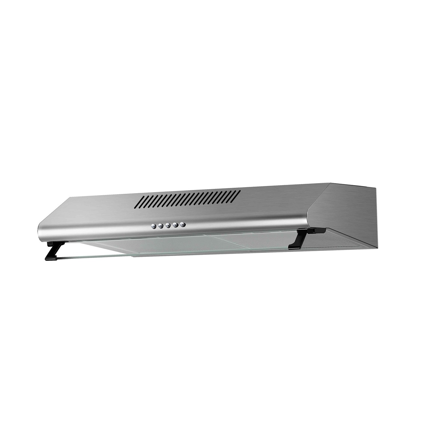 electriQ 60cm Stainless Steel Visor Cooker Hood with Glass Front