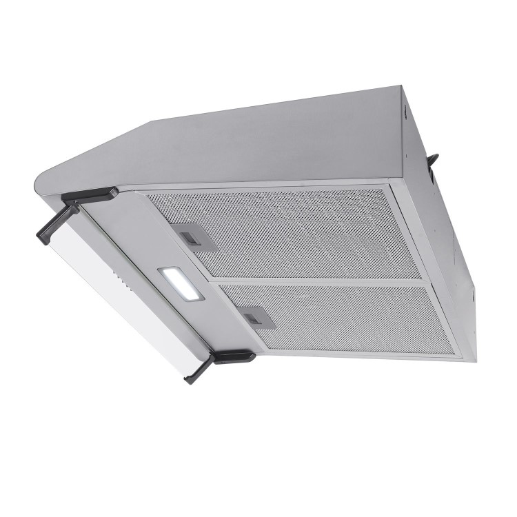 Refurbished electriQ Eiqtmvisorsteel 60cm Top & Rear Venting Visor Cooker Hood Stainless Steel