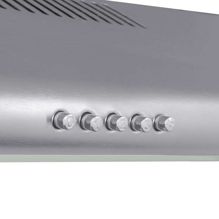 Refurbished electriQ Eiqtmvisorsteel 60cm Top & Rear Venting Visor Cooker Hood Stainless Steel