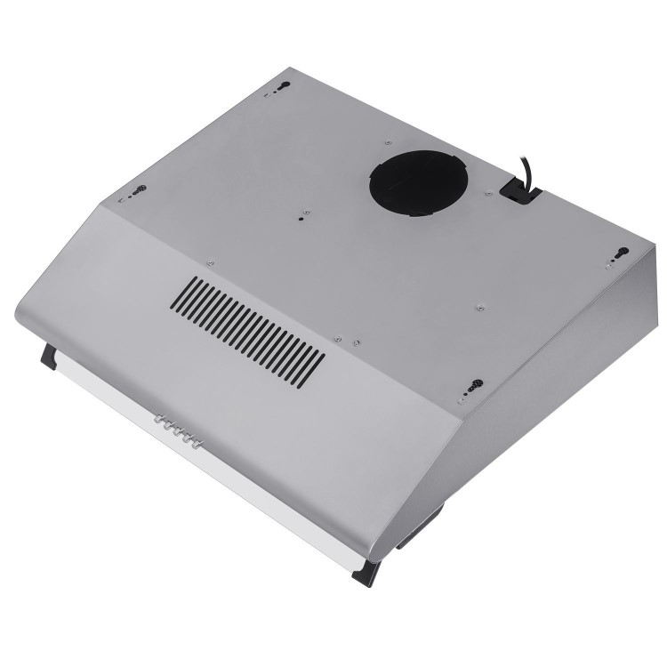 Refurbished electriQ Eiqtmvisorsteel 60cm Top & Rear Venting Visor Cooker Hood Stainless Steel