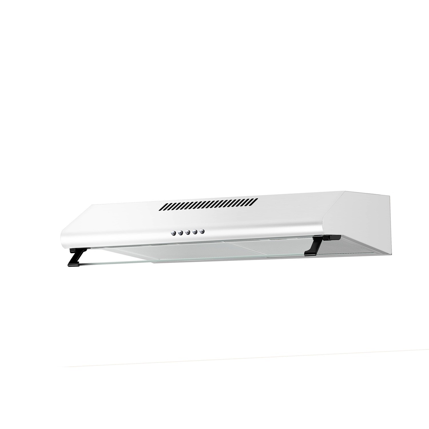 White Vent Hood electriQ 60cm Top & Rear Venting Visor Cooker Hood - White Eiqtmvisorwh