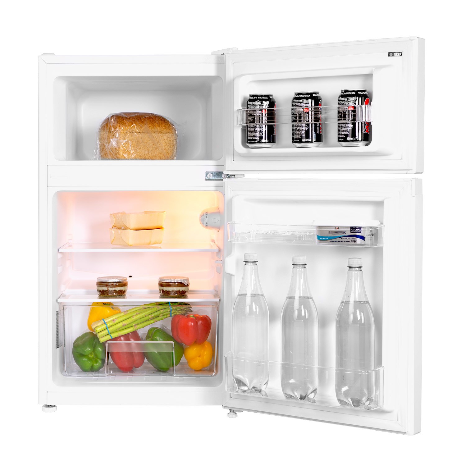 electriQ 86 Litre 70/30 Freestanding Fridge Freezer White Eiqucffwh