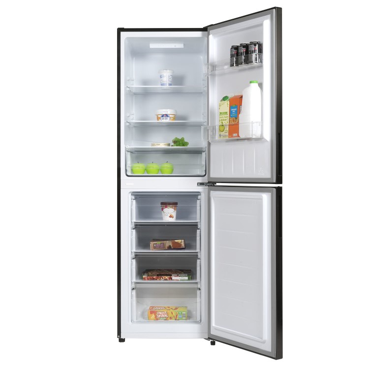 electriQ 253 Litre 50/50 Freestanding Fridge Freezer - Dark Inox