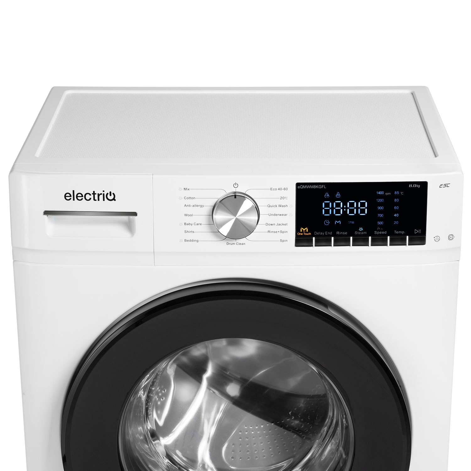 electriQ 10kg 1400rpm Freestanding Washing Machine White Eqmwm10kgfl