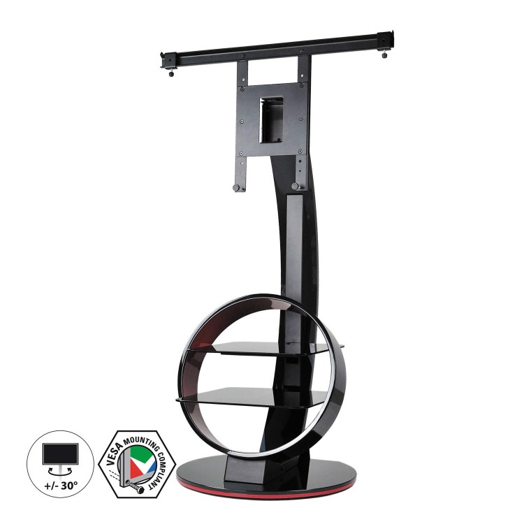 Ateca Circle Black and Red Cantilever TV Stand - up to 50 Inch