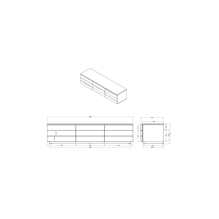 Norstone Cikor Black TV Cabinet - Up to 80 Inch 