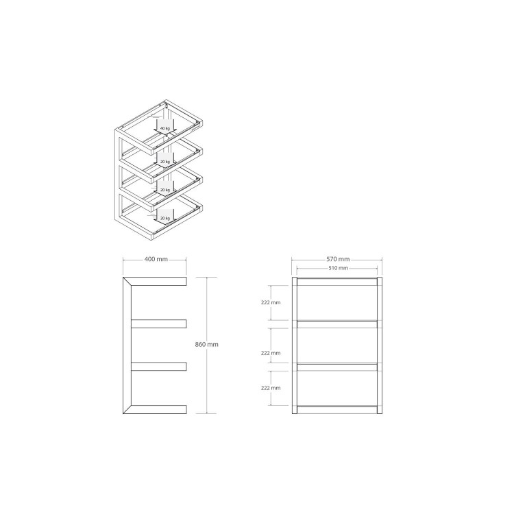 Norstone Esse Black and Black Hi-Fi Stand