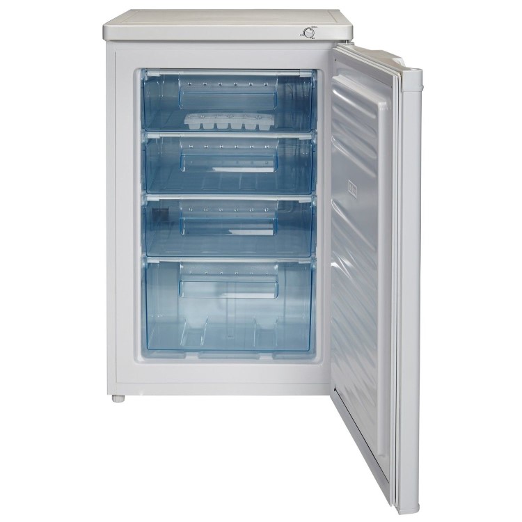 White Knight F085H 55cm Wide Freestanding Upright Under Counter Freezer - White