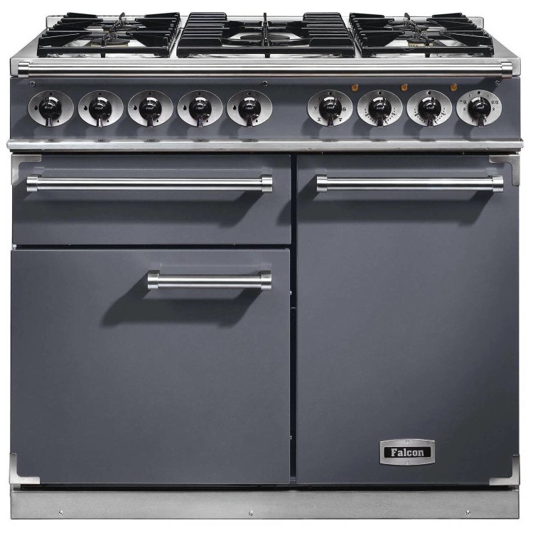 Falcon Deluxe 100cm Dual Fuel Range Cooker - Slate Grey