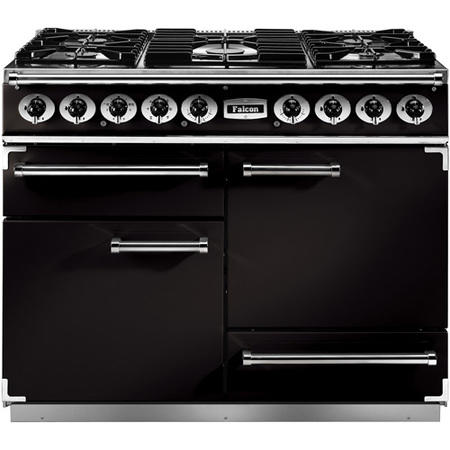 Refurbished Falcon Deluxe F1092DXDFBLCM 110cm Dual Fuel Range Cooker Black