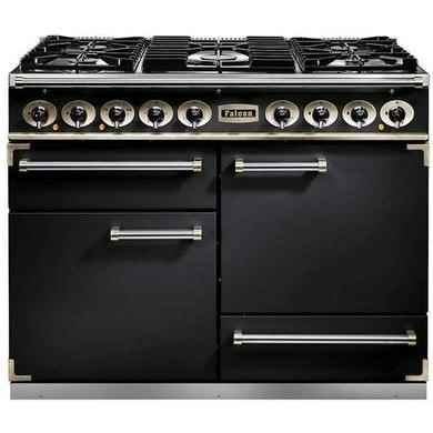 Falcon Deluxe 110cm Double Oven Dual Fuel Range Cooker - Black