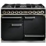 Falcon Deluxe 110cm Dual Fuel Range Cooker - Black & Brass