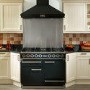 Falcon Deluxe 110cm Dual Fuel Range Cooker - Black & Brass