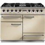 GRADE A2 - Light cosmetic damage - Falcon 76850 - 1092 Deluxe 110cm Dual Fuel Range Cooker - Cream And Chrome - Matt Pan Stands