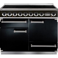 Falcon Deluxe 110cm Electric Range Cooker with Induction Hob - Black & Chrome Falcon Deluxe 110cm Electric Range Cooker with Induction Hob - Black & Chrome