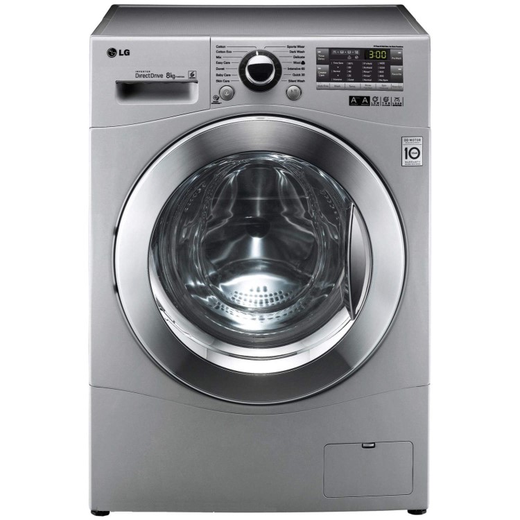 GRADE A2 - Light cosmetic damage - LG F14A8TDA5 6Motion Direct Drive 8kg 1400rpm Freestanding Washing Machine - Silver