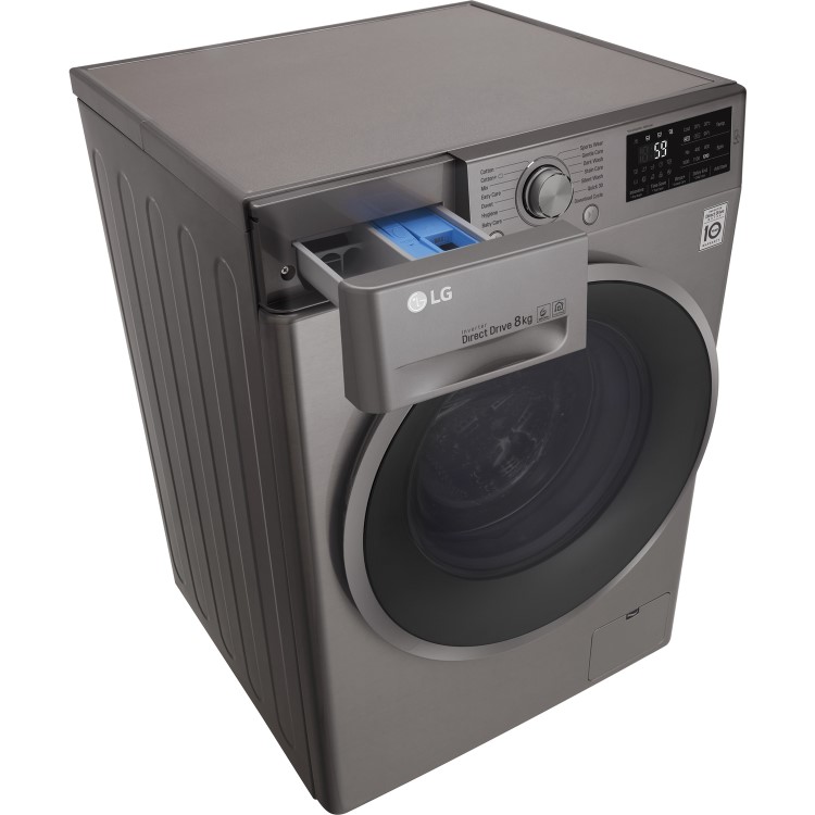 GRADE A2 - LG F2J6TN8S 8kg 1200rpm Freestanding Washing Machine - Shiny Steel