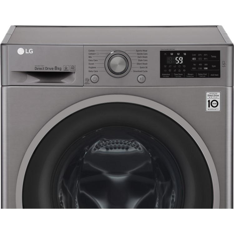 GRADE A2 - LG F2J6TN8S 8kg 1200rpm Freestanding Washing Machine - Shiny Steel