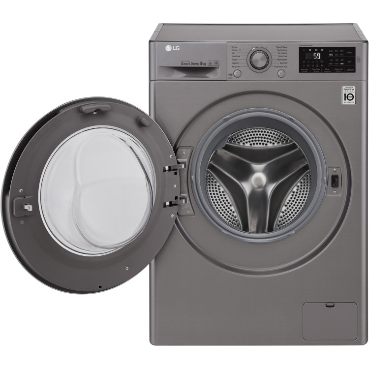 GRADE A2 - LG F2J6TN8S 8kg 1200rpm Freestanding Washing Machine - Shiny Steel
