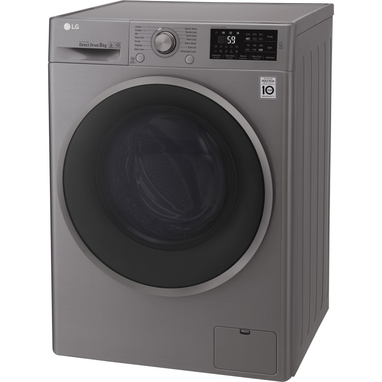 GRADE A2 - LG F2J6TN8S 8kg 1200rpm Freestanding Washing Machine - Shiny Steel