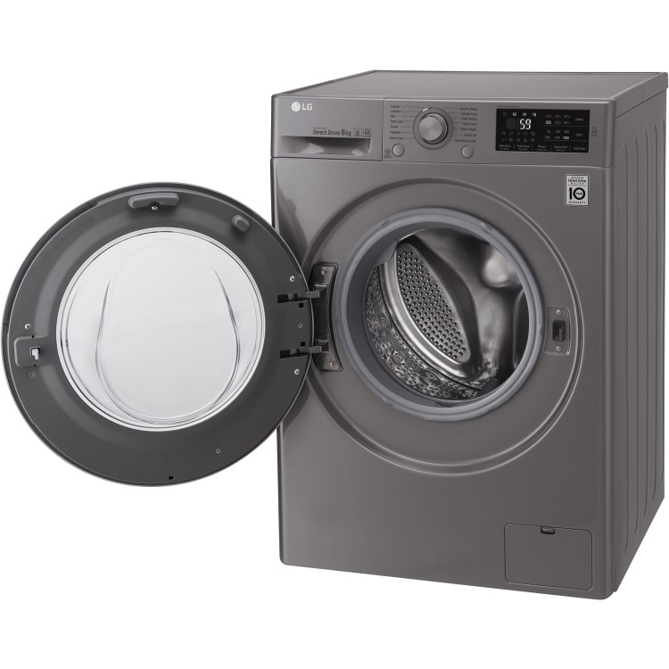GRADE A2 - LG F2J6TN8S 8kg 1200rpm Freestanding Washing Machine - Shiny Steel