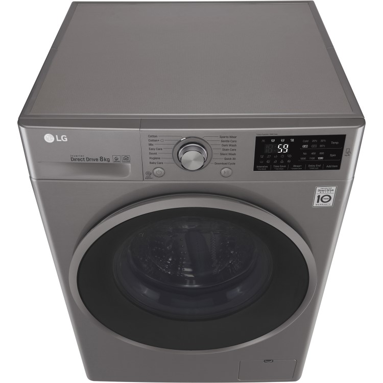 GRADE A2 - LG F2J6TN8S 8kg 1200rpm Freestanding Washing Machine - Shiny Steel
