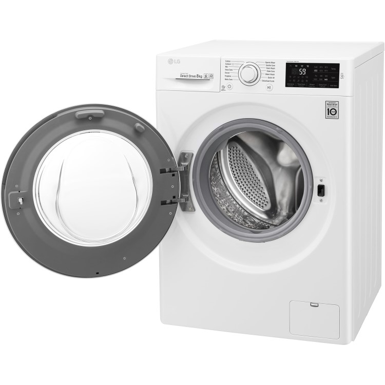 LG F4J608WN 8kg 1400rpm 6Motion Direct Drive Freestanding Washing Machine With Smart Thinq - White