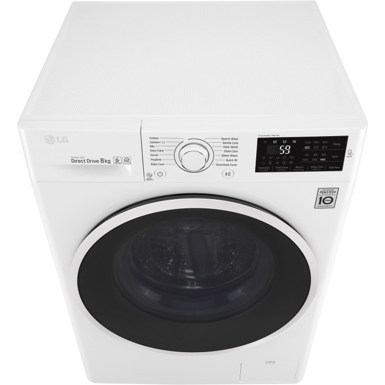 LG F4J608WN 8kg 1400rpm 6Motion Direct Drive Freestanding Washing Machine With Smart Thinq - White
