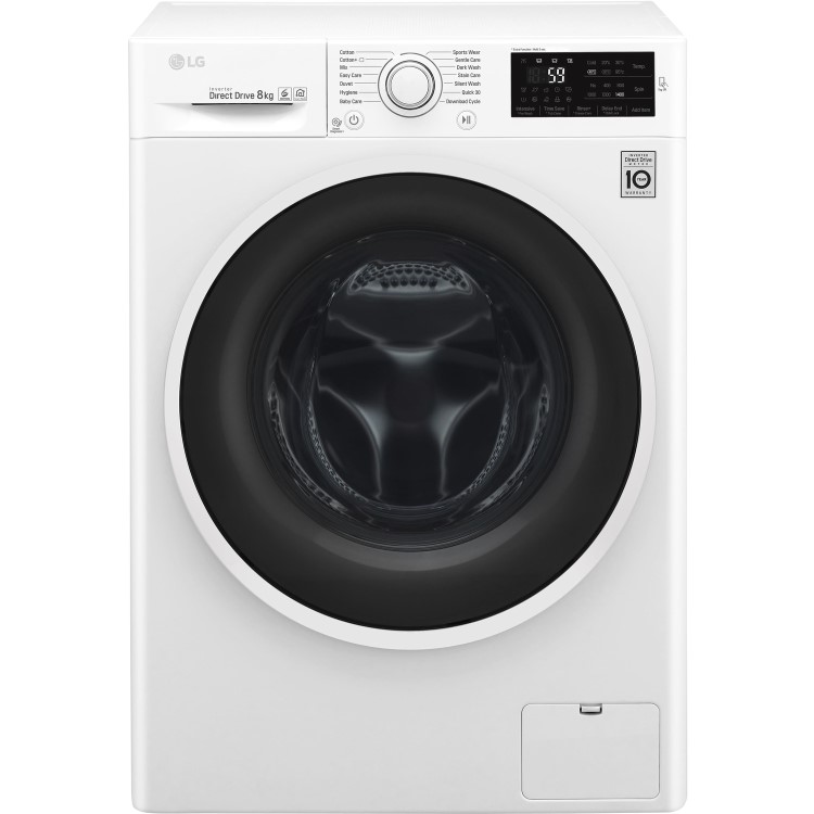 LG F4J608WN 8kg 1400rpm 6Motion Direct Drive Freestanding Washing Machine With Smart Thinq - White