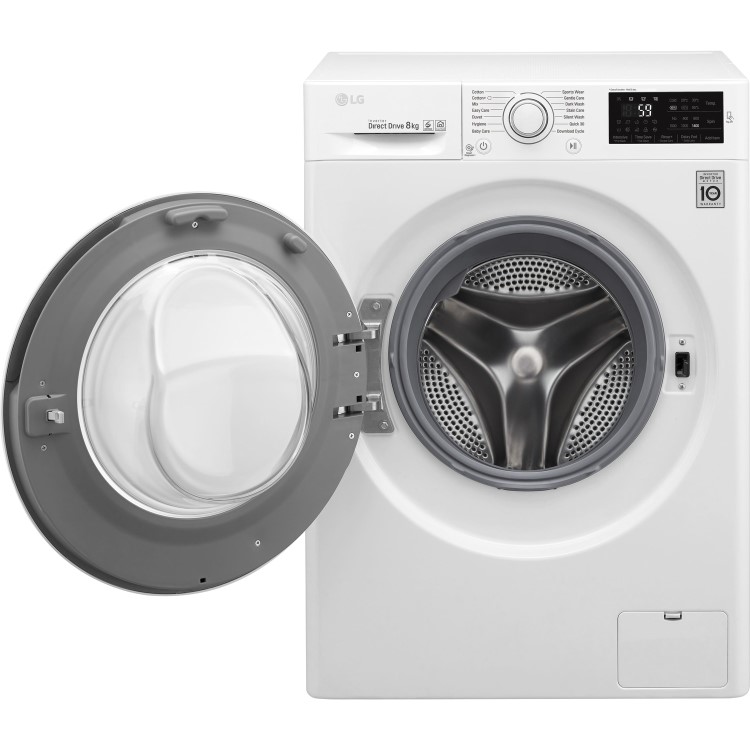 LG F4J608WN 8kg 1400rpm 6Motion Direct Drive Freestanding Washing Machine With Smart Thinq - White