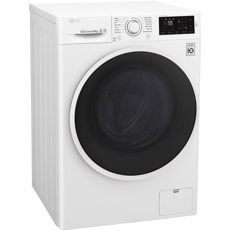 LG F4J608WN 8kg 1400rpm 6Motion Direct Drive Freestanding Washing Machine With Smart Thinq - White