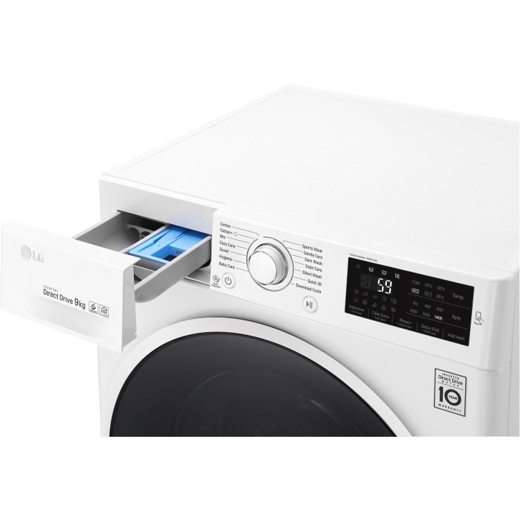 LG F4J609WN 9kg 1400rpm 6Motion Direct Drive Freestanding Washing Machine With Smart Thinq - White