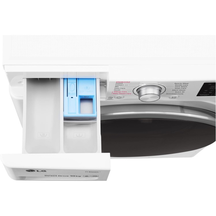 LG F4J610WS 10kg 1400rpm 6Motion Direct Drive Freestanding Washing Machine With Smart Thinq - White