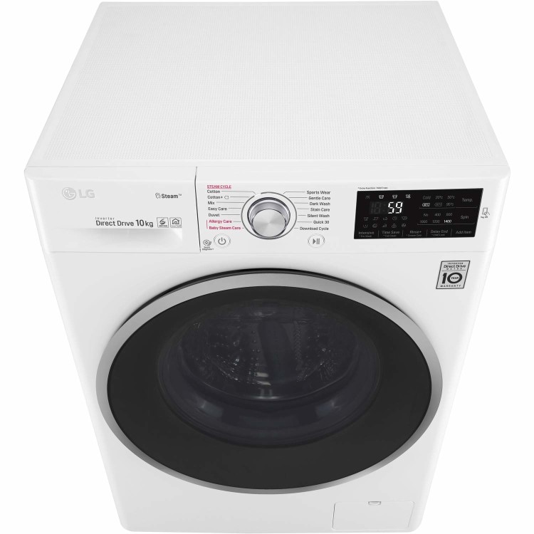LG F4J610WS 10kg 1400rpm 6Motion Direct Drive Freestanding Washing Machine With Smart Thinq - White