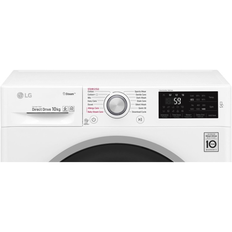 LG F4J610WS 10kg 1400rpm 6Motion Direct Drive Freestanding Washing Machine With Smart Thinq - White