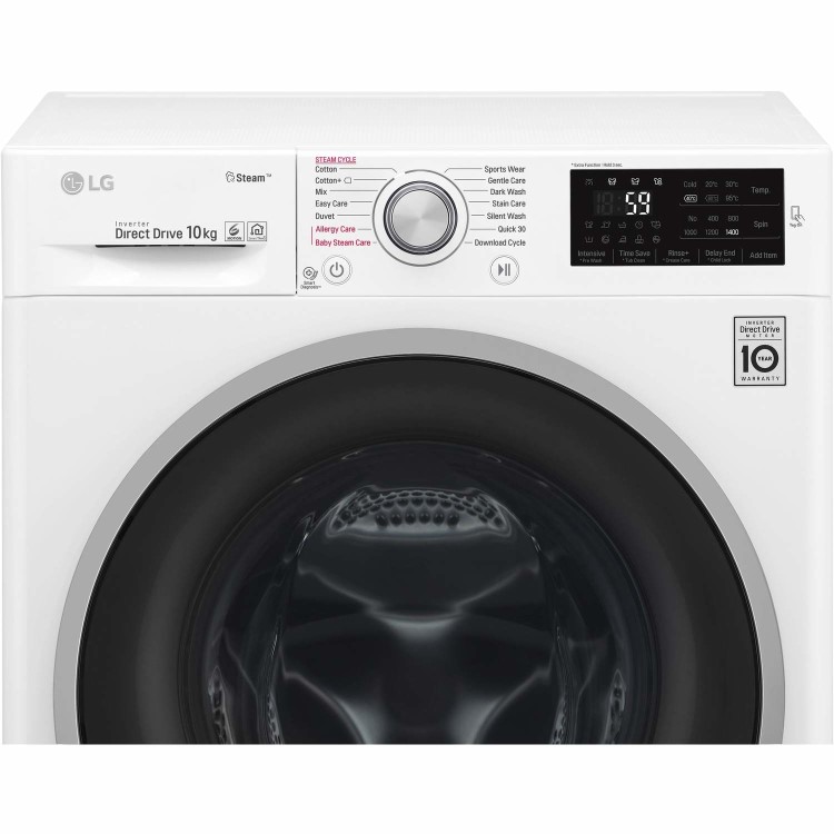 LG F4J610WS 10kg 1400rpm 6Motion Direct Drive Freestanding Washing Machine With Smart Thinq - White