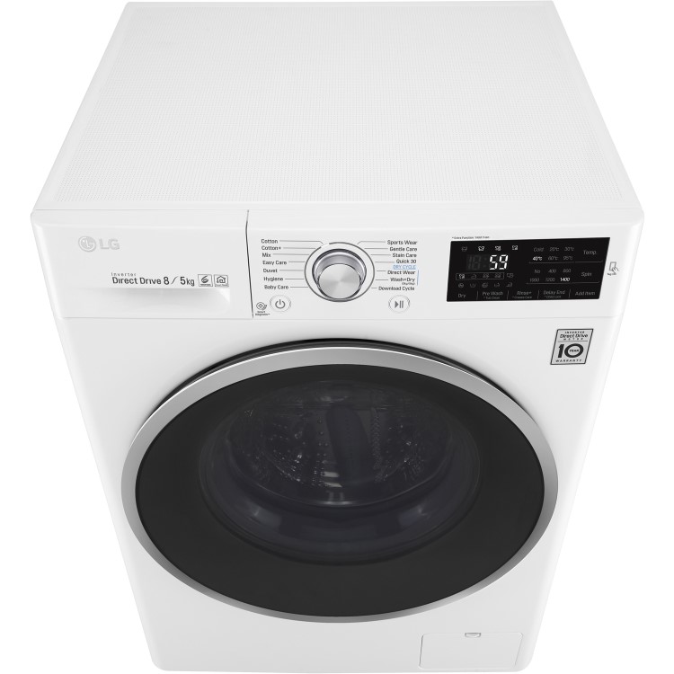 GRADE A2 - LG F4J6TM1W Direct Drive Smart 8kg Wash 5kg Dry 1400rpm Freestanding Washer Dryer - White