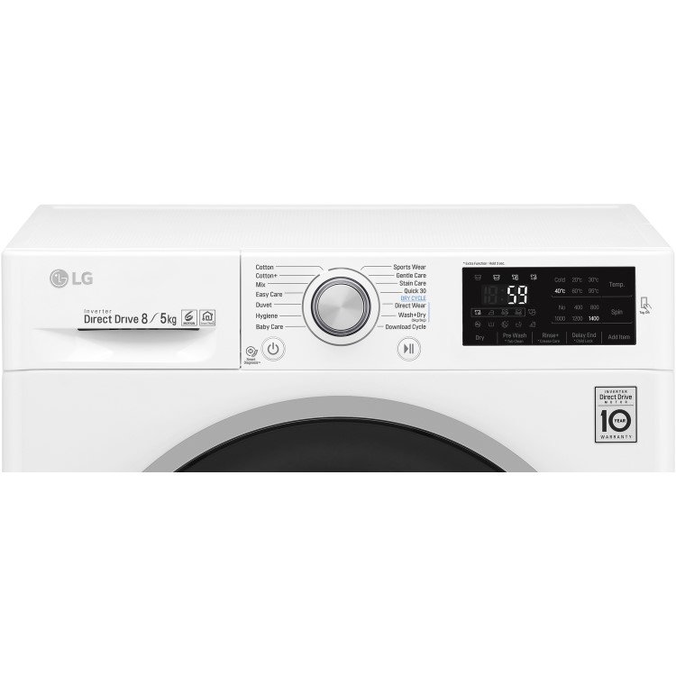 GRADE A2 - LG F4J6TM1W Direct Drive Smart 8kg Wash 5kg Dry 1400rpm Freestanding Washer Dryer - White