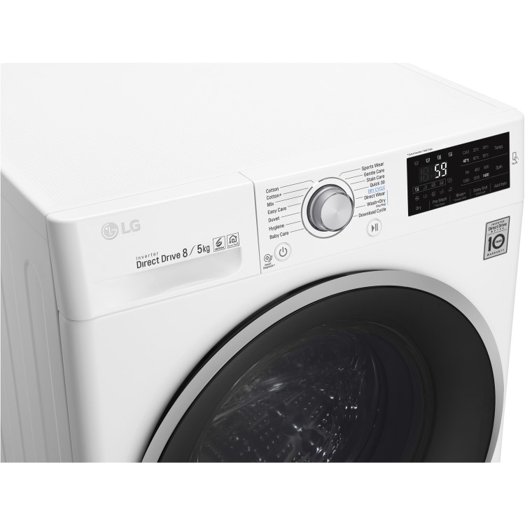 GRADE A2 - LG F4J6TM1W Direct Drive Smart 8kg Wash 5kg Dry 1400rpm Freestanding Washer Dryer - White