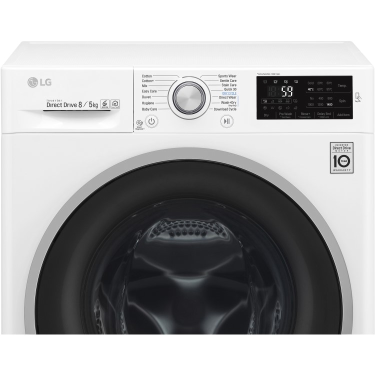 GRADE A2 - LG F4J6TM1W Direct Drive Smart 8kg Wash 5kg Dry 1400rpm Freestanding Washer Dryer - White