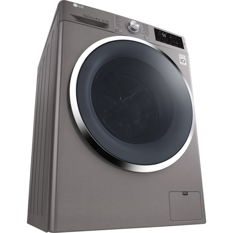 LG F4J6TN2S DirectDrive SmartThink Connectivity 8kg 1400rpm Freestanding Washing Machine-Shine Steel