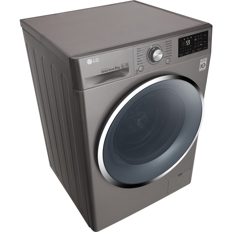 LG F4J6TN2S DirectDrive SmartThink Connectivity 8kg 1400rpm Freestanding Washing Machine-Shine Steel