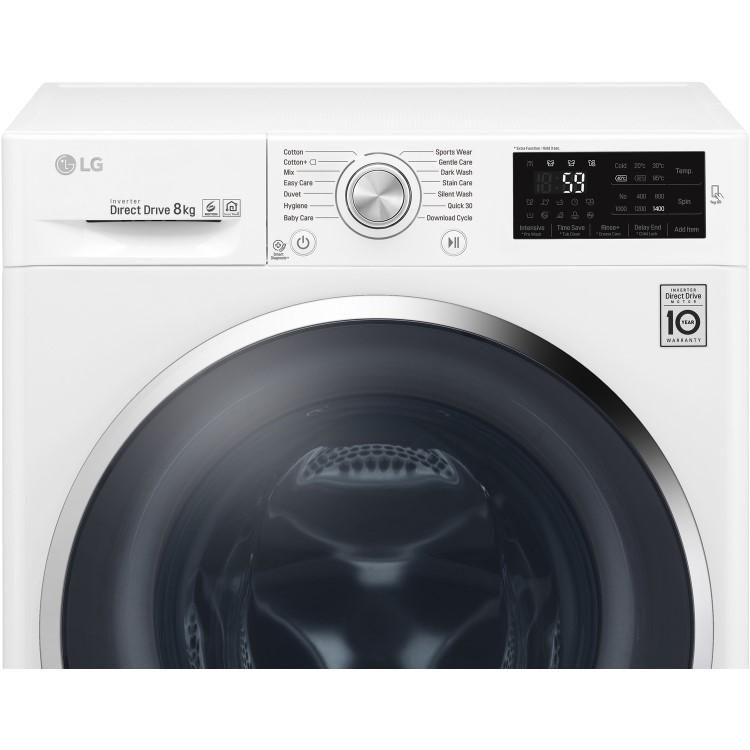 LG F4J6TN2W DirectDrive Smart 8kg 1400rpm Freestanding Washing Machine-White