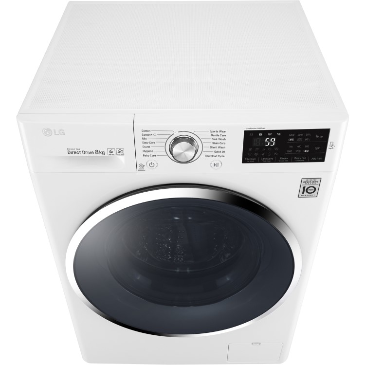 LG F4J6TN2W DirectDrive Smart 8kg 1400rpm Freestanding Washing Machine-White