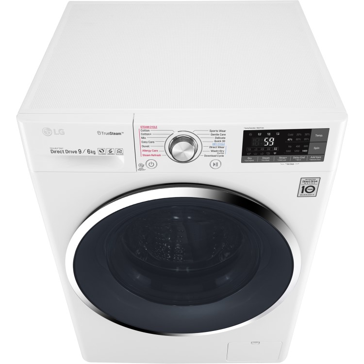 LG F4J8FH2W Smart ThinQ 9kg Wash 6kg Dry 1400rpm Freestanding Washer Dryer - White