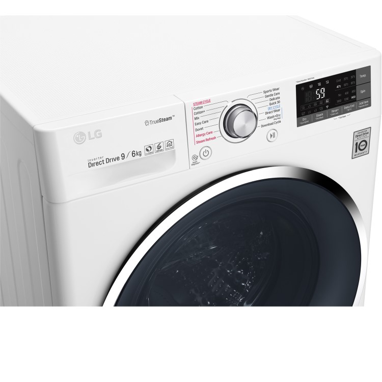 LG F4J8FH2W Smart ThinQ 9kg Wash 6kg Dry 1400rpm Freestanding Washer Dryer - White