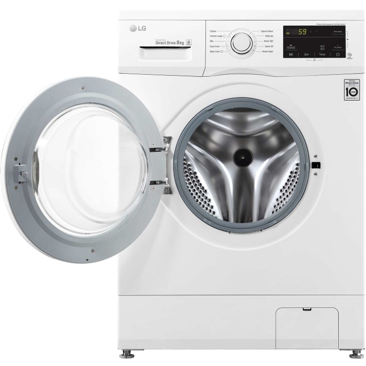 LG F4MT08W 8kg 1400rpm Direct Drive Freestanding Washing Machine 6Motion & Smart Diagnosis - White