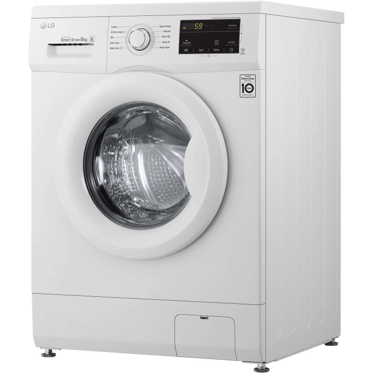 LG F4MT08W 8kg 1400rpm Direct Drive Freestanding Washing Machine 6Motion & Smart Diagnosis - White