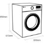 Refurbished LG F4V1112WTSA Freestanding 12KG 1400 Spin Washing Machine White
